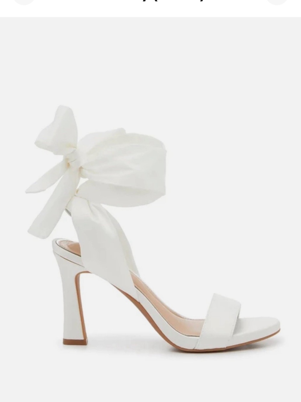 Kelly & Katie White Bow Ankle-Tie High Heel Sandals